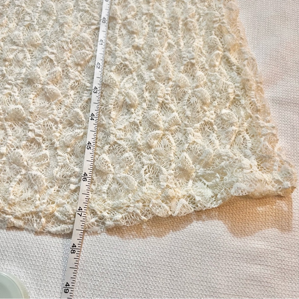 Zara Lace V-neck Semi-Sheer Midi Dress, Cream M NWT - Picture 14 of 16